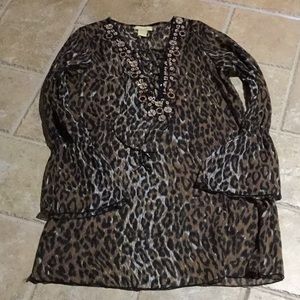 Pour Elle Size Small Sheer Animal Print